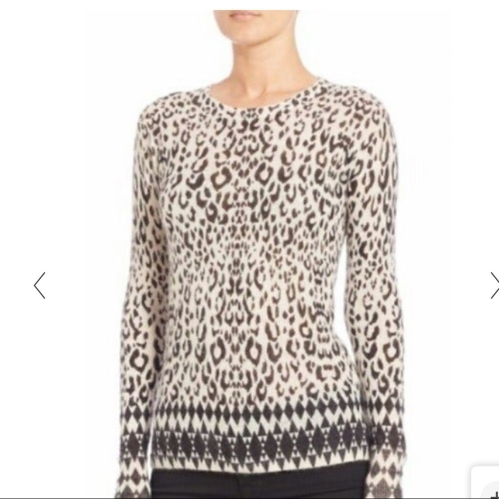 Rebecca Taylor mohair, alpaca blend animal print sweater size Medium T